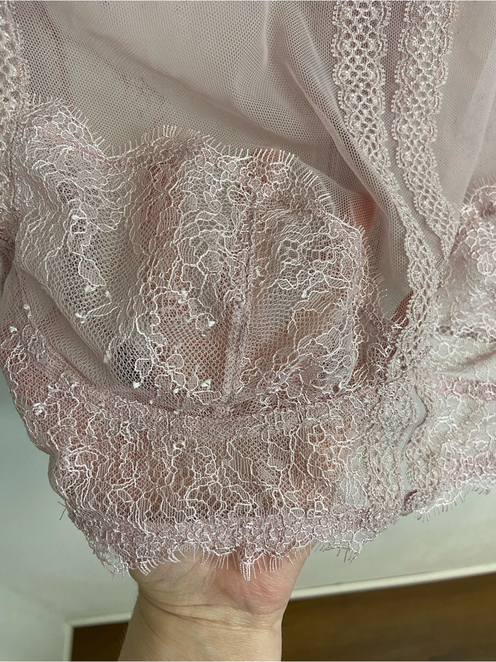 Victoria's Secret Lace Mesh Crop Camisole in Dusty Rose Medium Top Shirt Pink - Picture 11 of 15